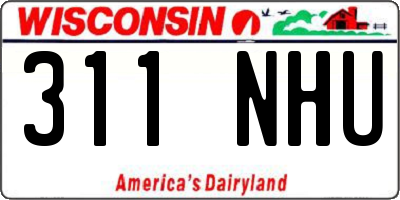 WI license plate 311NHU