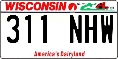 WI license plate 311NHW