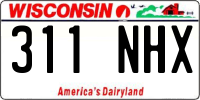 WI license plate 311NHX