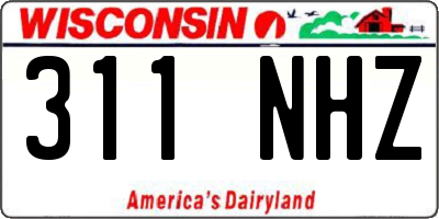 WI license plate 311NHZ