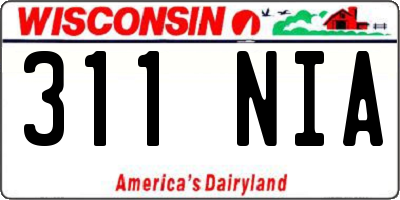 WI license plate 311NIA