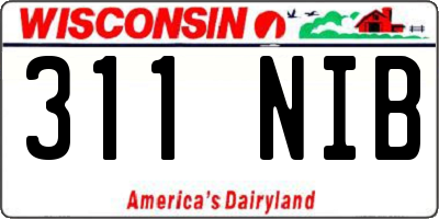 WI license plate 311NIB