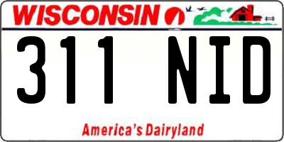 WI license plate 311NID