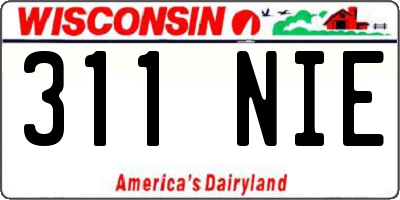 WI license plate 311NIE