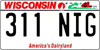 WI license plate 311NIG