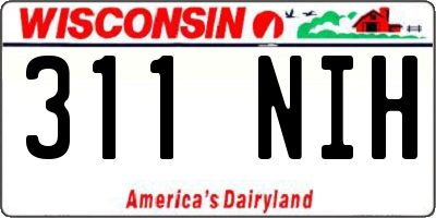 WI license plate 311NIH