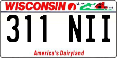 WI license plate 311NII