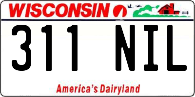 WI license plate 311NIL