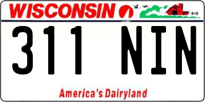 WI license plate 311NIN