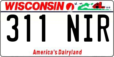 WI license plate 311NIR