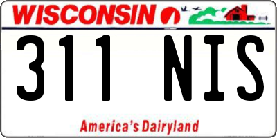 WI license plate 311NIS