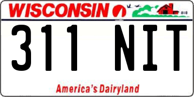 WI license plate 311NIT