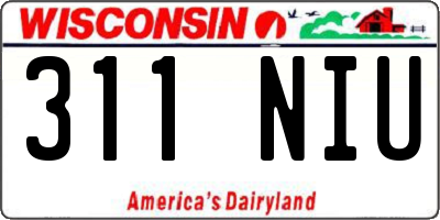 WI license plate 311NIU