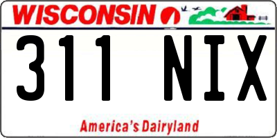 WI license plate 311NIX