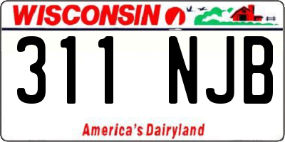 WI license plate 311NJB