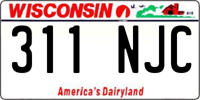 WI license plate 311NJC