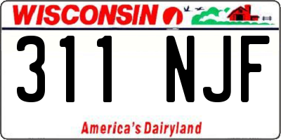 WI license plate 311NJF