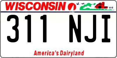 WI license plate 311NJI