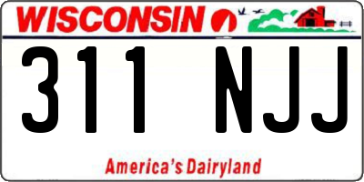 WI license plate 311NJJ