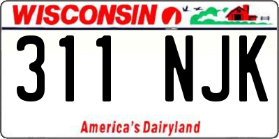 WI license plate 311NJK