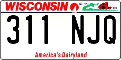 WI license plate 311NJQ