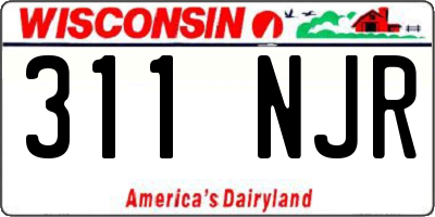WI license plate 311NJR