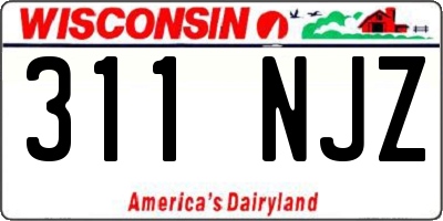 WI license plate 311NJZ