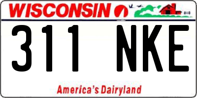 WI license plate 311NKE