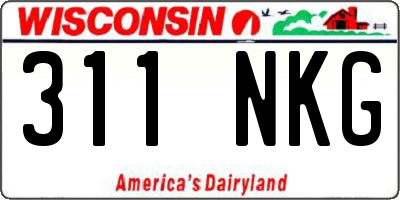 WI license plate 311NKG