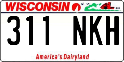 WI license plate 311NKH