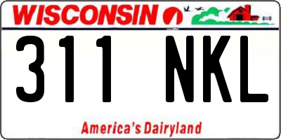 WI license plate 311NKL