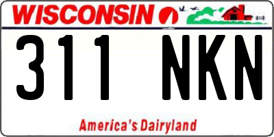 WI license plate 311NKN