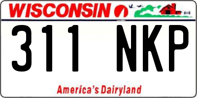 WI license plate 311NKP
