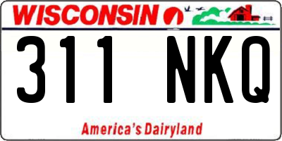 WI license plate 311NKQ