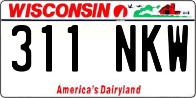 WI license plate 311NKW