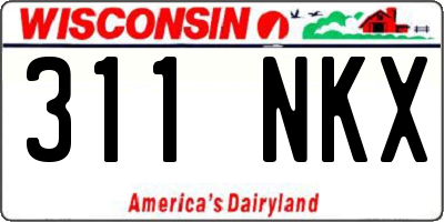 WI license plate 311NKX