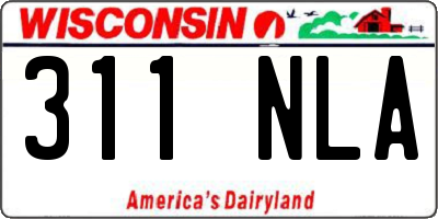 WI license plate 311NLA