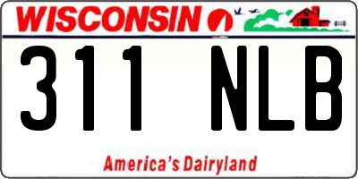 WI license plate 311NLB