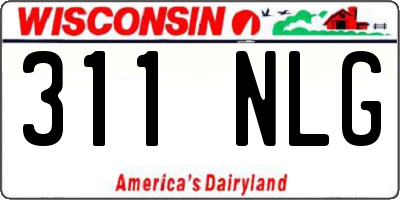 WI license plate 311NLG