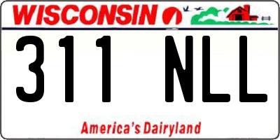 WI license plate 311NLL