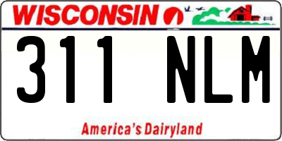 WI license plate 311NLM