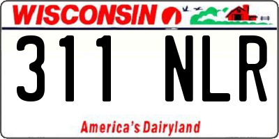 WI license plate 311NLR