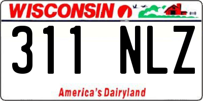 WI license plate 311NLZ