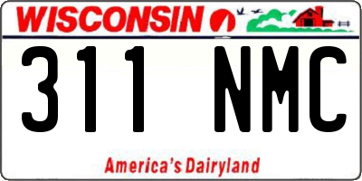 WI license plate 311NMC
