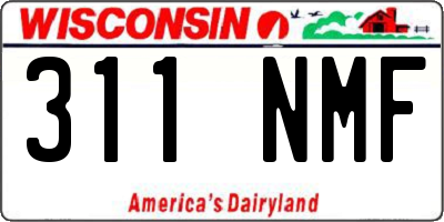 WI license plate 311NMF