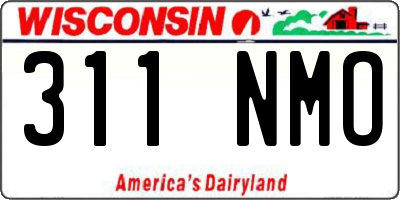 WI license plate 311NMO