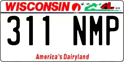 WI license plate 311NMP