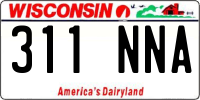 WI license plate 311NNA