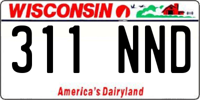 WI license plate 311NND
