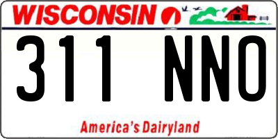 WI license plate 311NNO